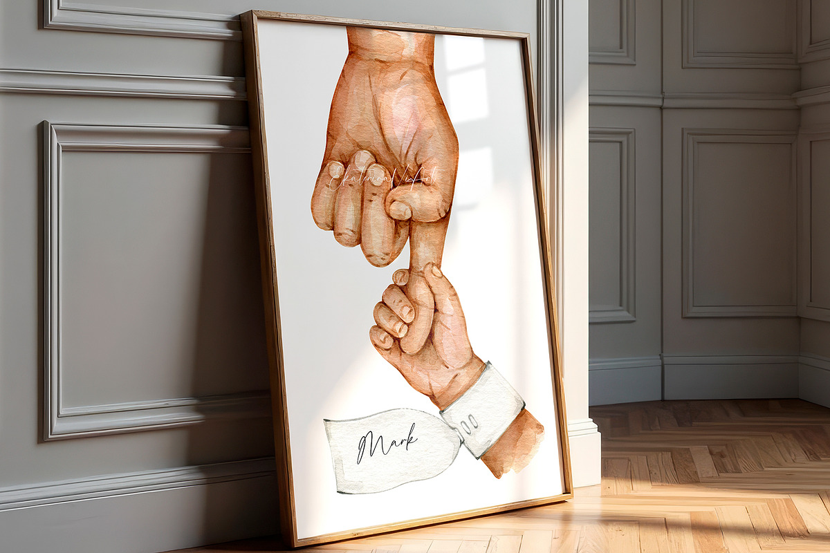 Father and Baby Watercolor Print, an Illustration by EkaterinaViArt (Photo 4 of 5)