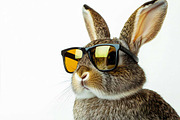 Funny Easter bunnies with glasses, an Animal Photo by VetalStock (Thumbnail 8 of 11)