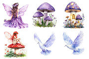 Watercolor Magical Fairies Clipart, a Seasonal Illustration by CitraGraphics (Thumbnail 5 of 5)