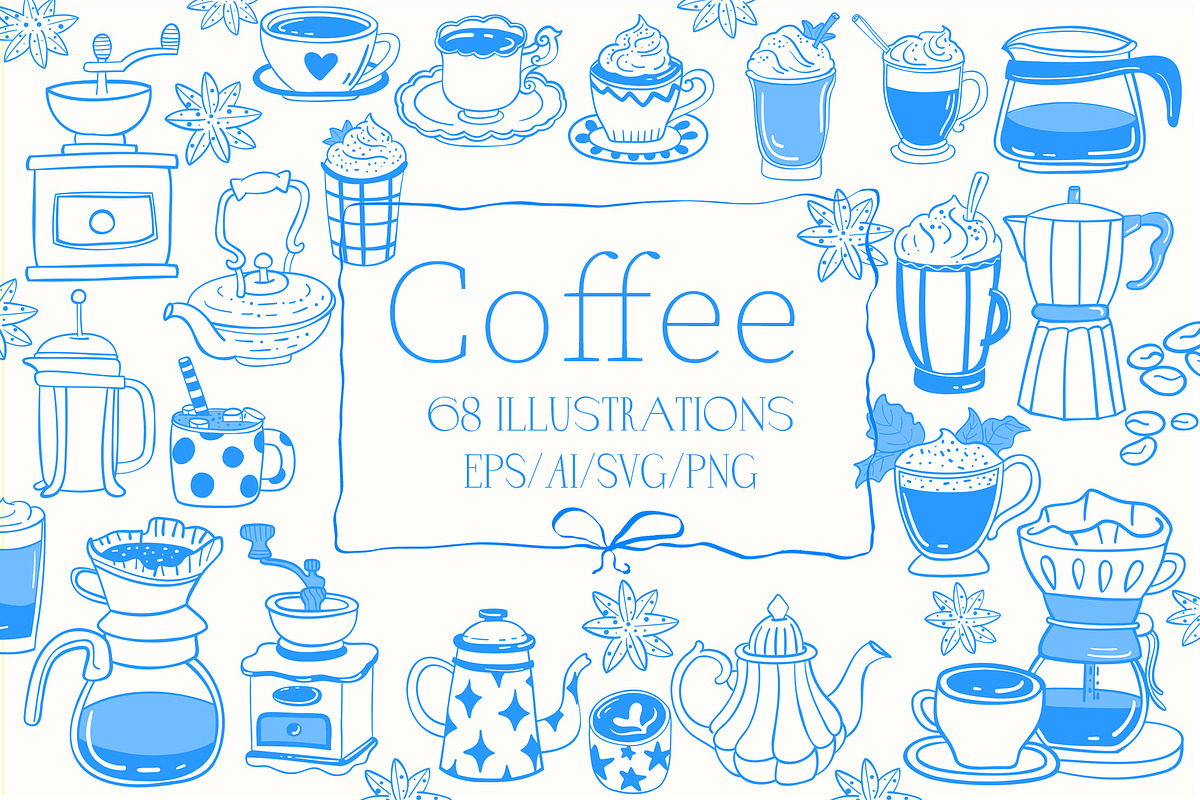 Cofee Drinks line art, a Food Illustration by Carpet Tapete Pretzel (Photo 1 of 8)