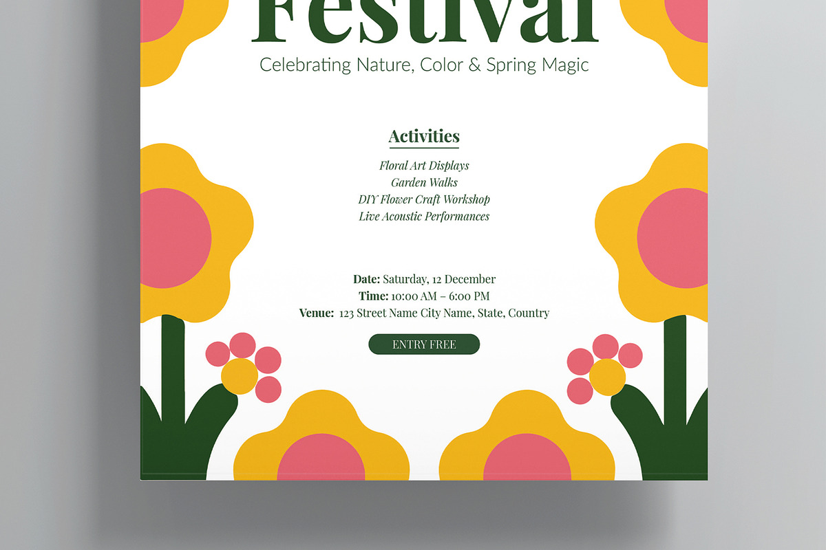 Flower Festival Flyer, a Flyer Template by MightyDesign (Photo 3 of 8)