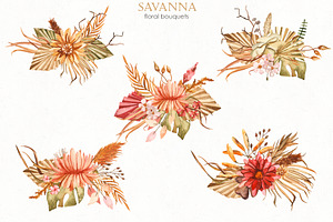 Savanna Dried Flowers Watercolor