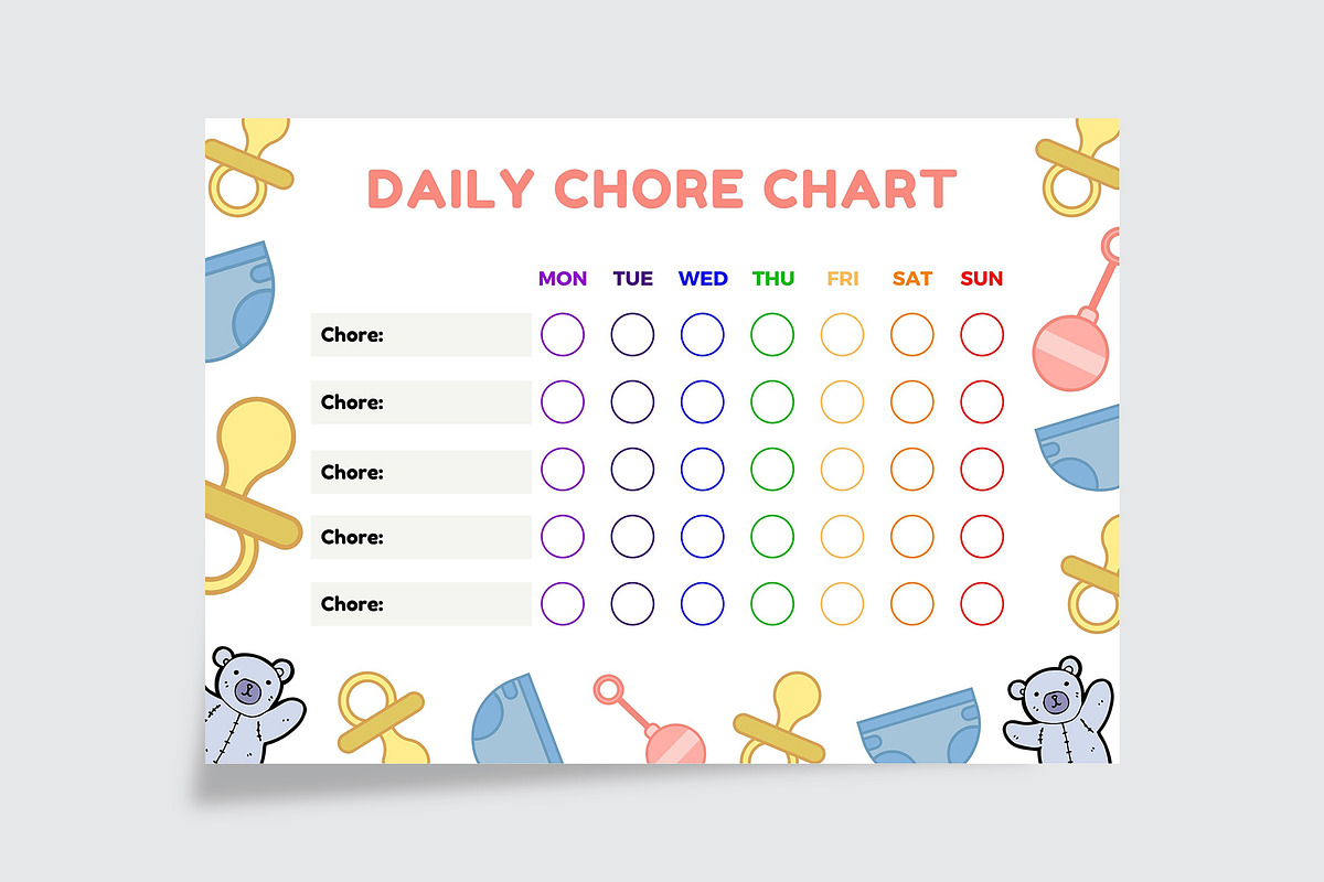 Daily Chore Chart Template, a Stationery Template by Amit Debnath (Photo 2 of 2)