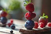 93 Balancing fruits and vegetables, a Food & Drink Photo by Handmadefont (Thumbnail 3 of 17)
