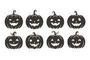 Halloween pumpkin faces collection, a Seasonal Illustration by Yayasya (Thumbnail 1 of 3)