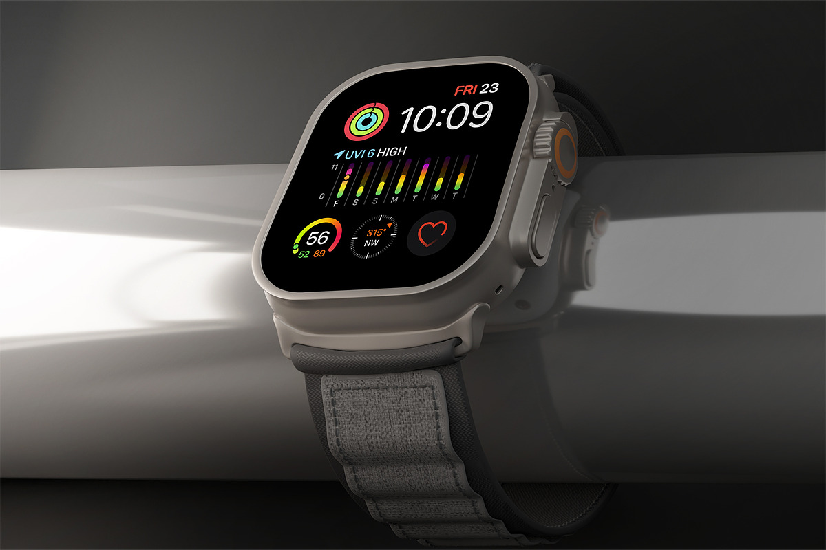 Apple Watch Ultra Mockup, a Wearable Device Mockup by Mockupnine (Photo 3 of 7)