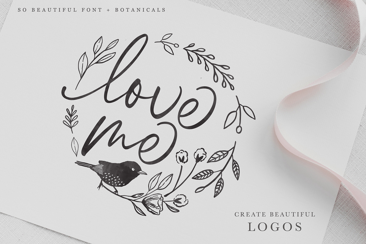 Handwriting Font and Botanicals, a Script Font by pixelcolours (Photo 2 of 10)