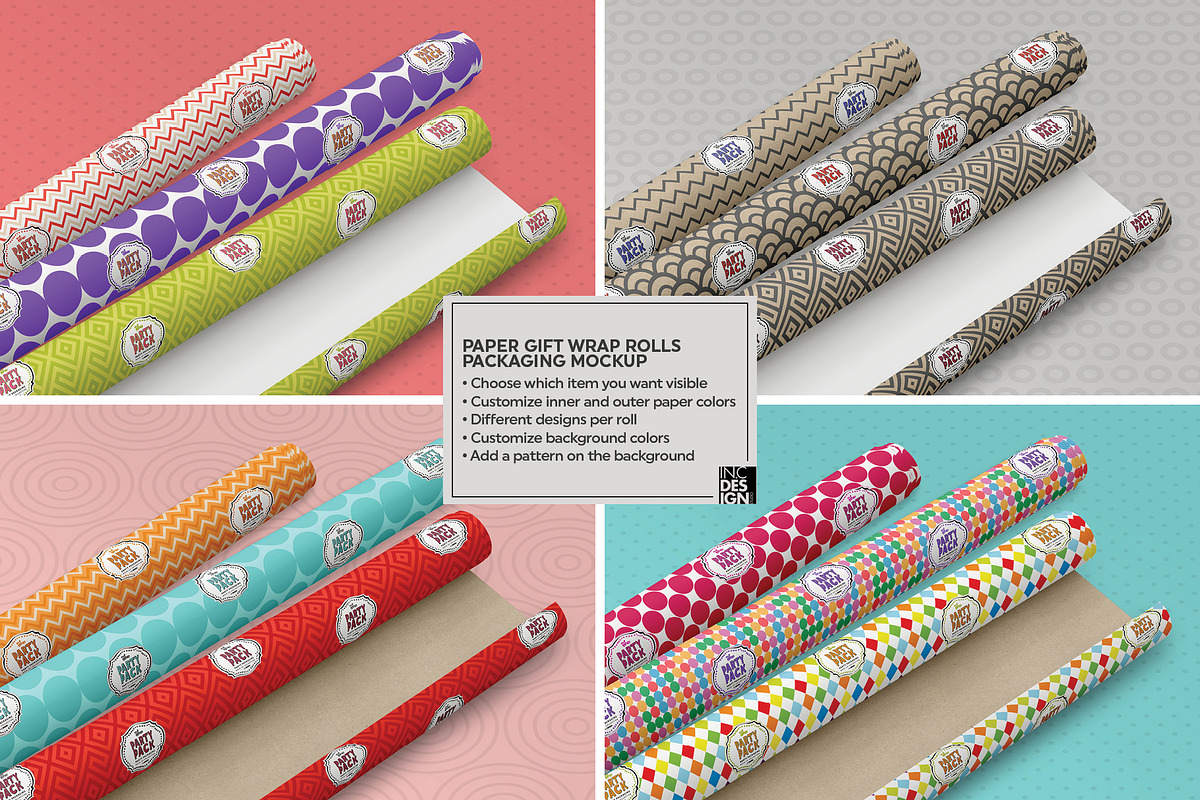 Paper Wrapper Rolls Mockup, a Product Mockup by INCDesign (Photo 3 of 7)