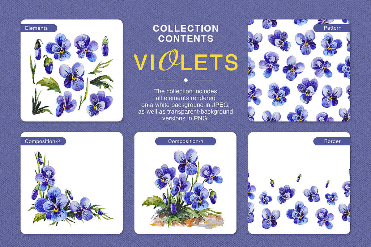 Violets – Floral Collection, a Graphic by NGliory (Photo 5 of 5)