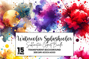 Watercolor Paint Splashes Clipart, a Decorative Illustration by Digi_Design_World (Thumbnail 1 of 4)