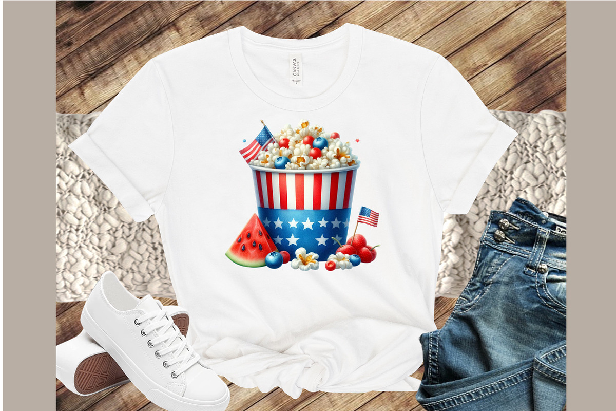 Watercolor 4th of July Popcorn Clipa, an Illustration by Sublimation Artist (Photo 4 of 6)