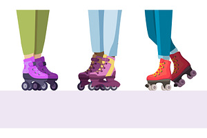 Roller skates. closeup legs in cool, a Sport Illustration by Onyx