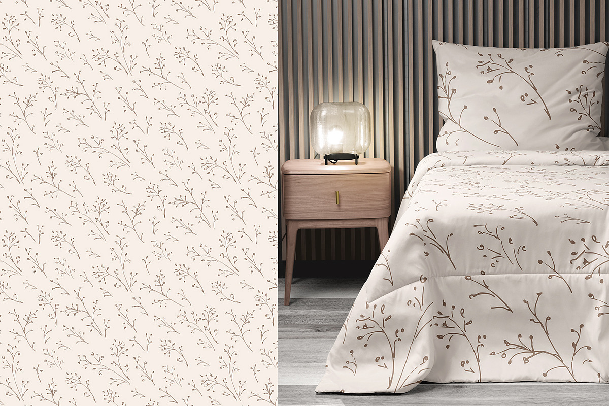 Sketched Twigs, a Pattern Graphic by MalyskaStudio