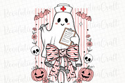 Nurse Halloween Coquette Cute Ghost, an Illustration by OK Design (Thumbnail 1 of 3)