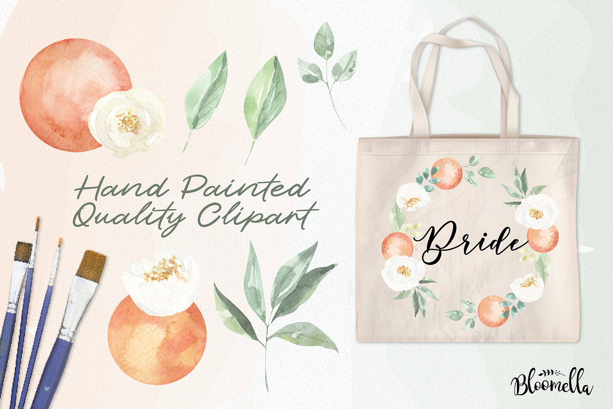 Orange Blossom 35 Watercolor Package, an Object Graphic by Bloomella (Photo 3 of 6)