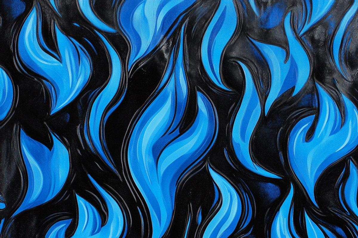 Blue Flame Leather | Fiery Blue, a Pattern Graphic by Printable Treasure (Photo 5 of 7)