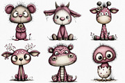 Whimsical Baby Animal Clipart Bundle, an Illustration by Canvas Craft (Thumbnail 3 of 7)