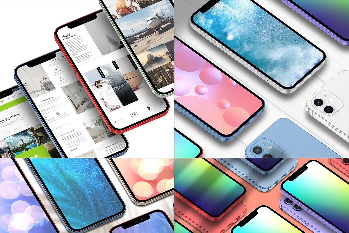 Realistic 3D iPhone Mock-Up Bundle 2, an iPhone Mockup by Graphicsworld125 (Photo 1 of 15)