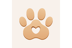 Animal paw vector illustration, an Object Illustration by Elen_Art