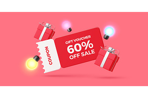 3D gift voucher coupon for sale, a Finance Illustration by Buch&Bee