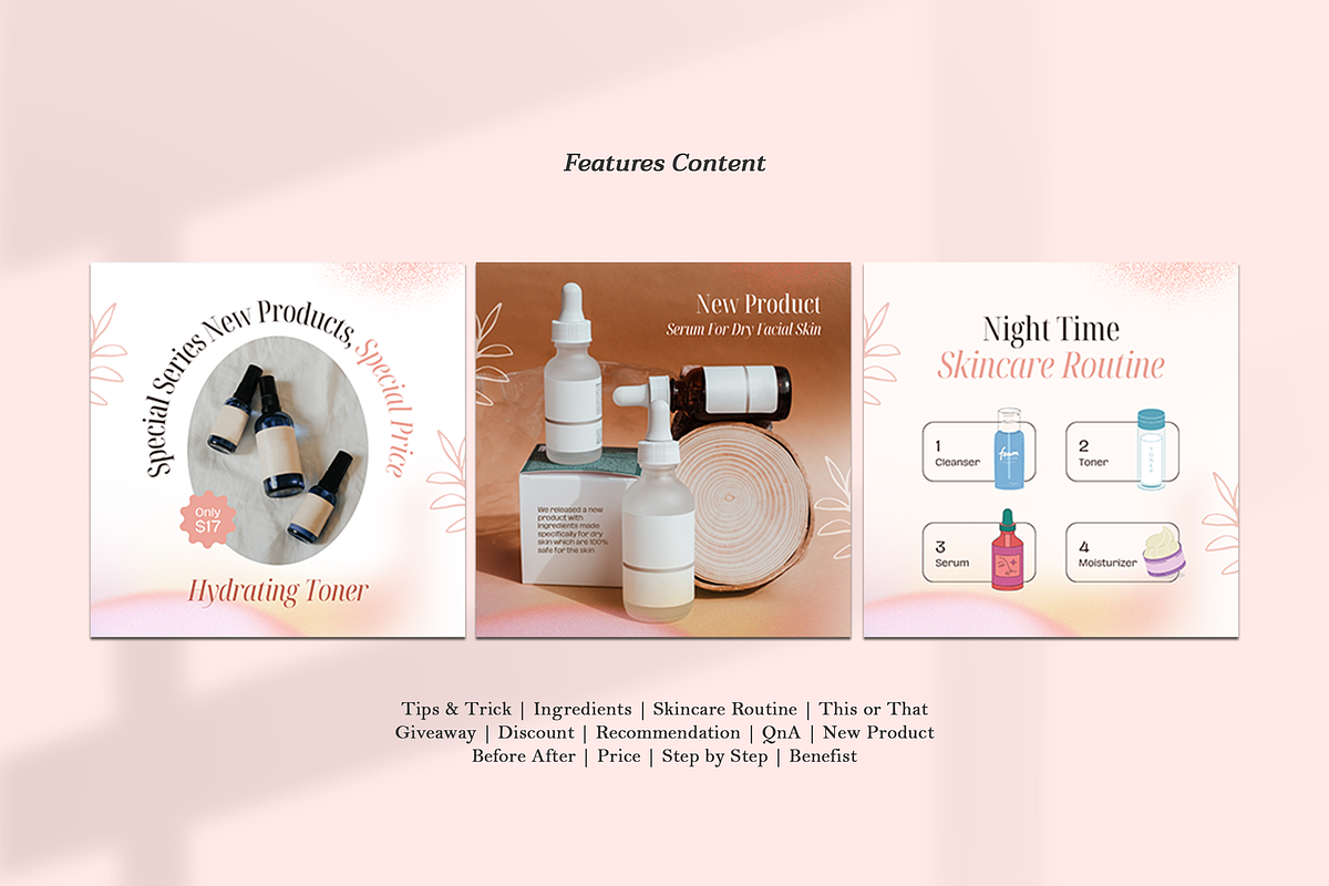 Skincare Instagram Canva Template, a Social Media Template by Azruca (Photo 8 of 10)