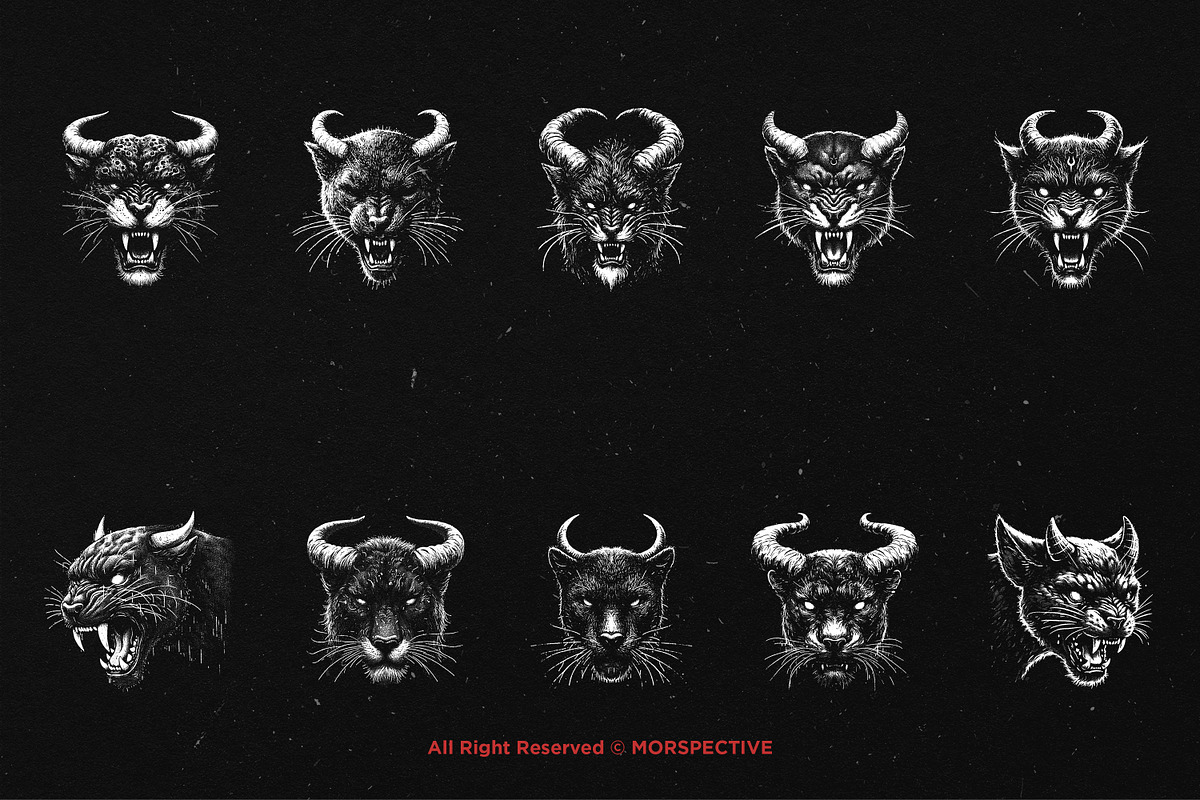 10 Bundle Dark Art Panther Horn, an Illustration by Morspective (Photo 6 of 7)