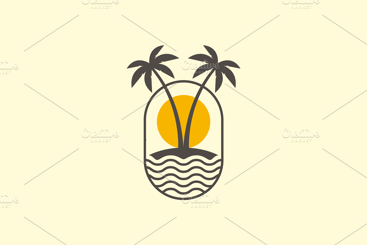 coconut tree beach seashore logo, a Branding & Logo Template by devastd