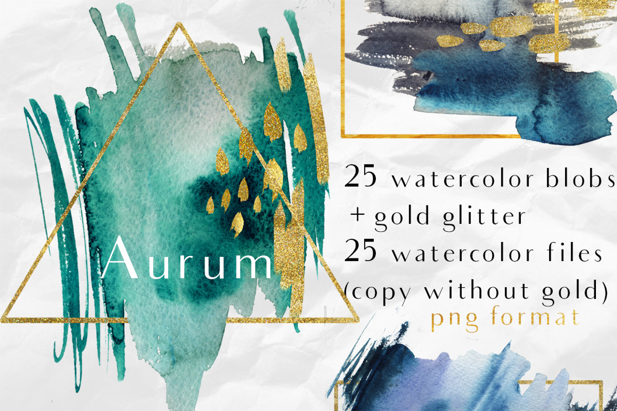 Aurum-25 watercolor splash & glitter, a Texture Graphic by holaholga (Photo 1 of 5)