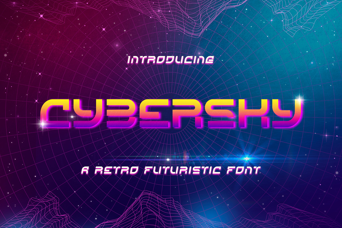 Cybersky - Retro Futuristic Font, a Font by Typefactoryco (Photo 1 of 8)