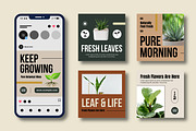 Natural Green Botanical Social Media, a Social Media Template by MightyDesign (Thumbnail 1 of 8)