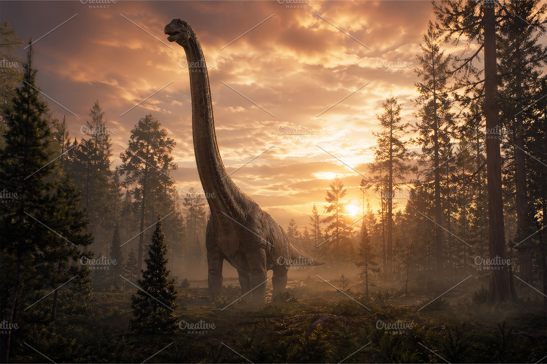 Large Brachiosaurus Dinosaur, an Animal Photo by Hamza067