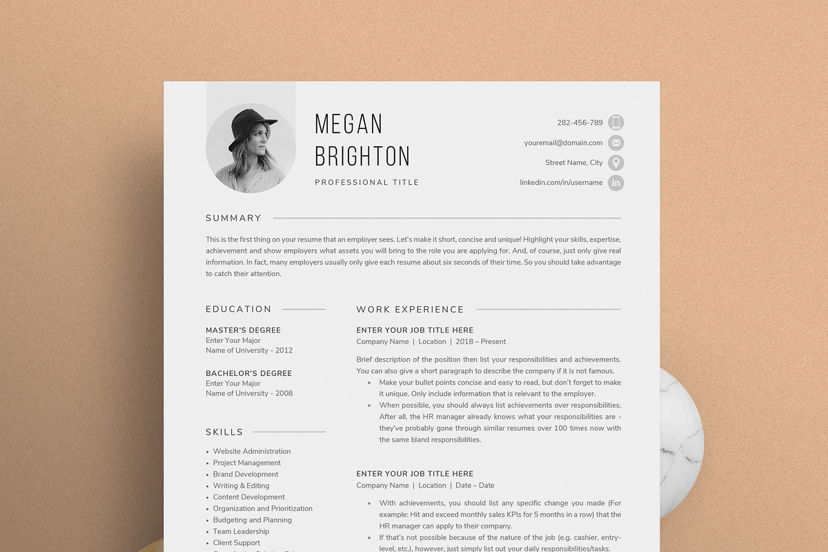 Resume/CV - The Megan preview 2