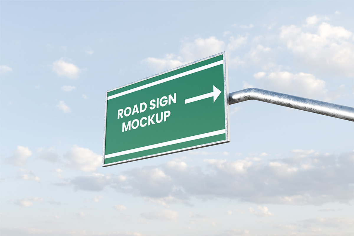 Road Sign Mockup, an Advertising Mockup by swsi-studio (Photo 2 of 5)