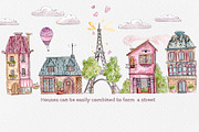 French Houses set +3 patterns, a Decorative Illustration by Kristina Crocus (Thumbnail 3 of 4)