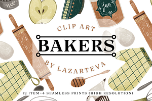 Bakers Kitchen Clipart & Patterns