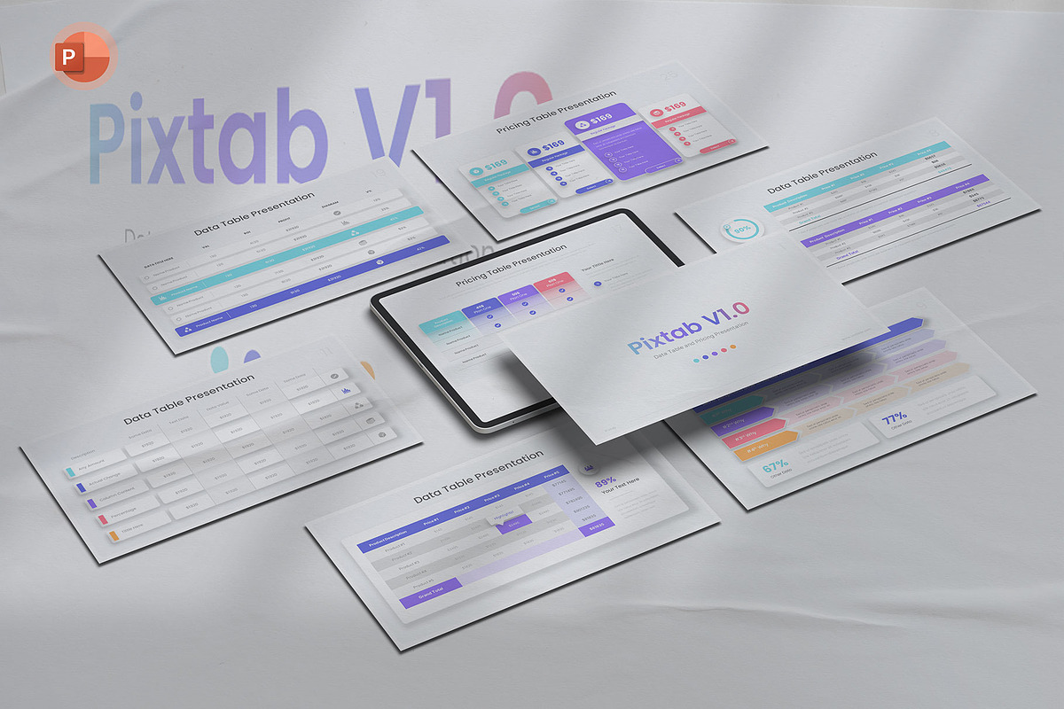 Data Table Pricing Table PowerPoint, a Presentation Template by Pixslides (Photo 1 of 5)