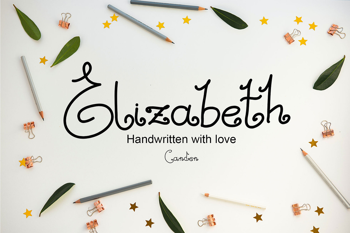 Elizabeth, a Script Font by Canden Meutuah (Photo 1 of 7)