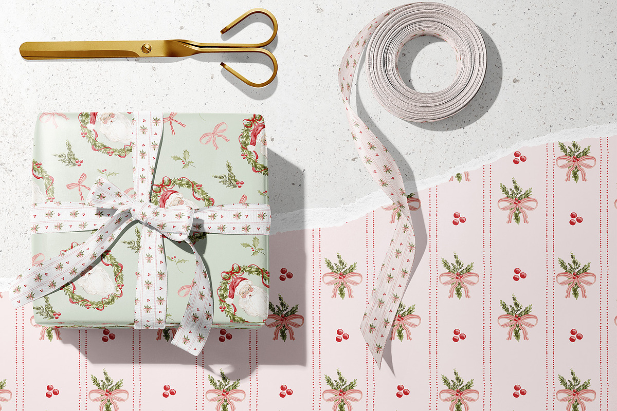 Watercolor Christmas Floral Bows, a Decorative Illustration by Grace Noboa Illustrations (Photo 19 of 24)