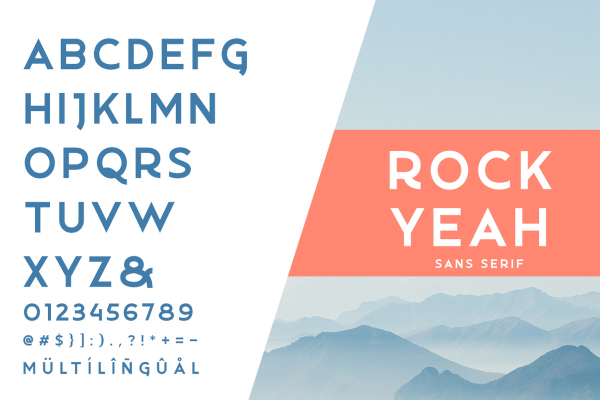 Rockyeah Sans - Modern Font preview 2
