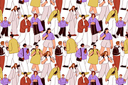 People crowd walk seamless patterns, a Pattern Graphic by Good Studio (Thumbnail 2 of 6)