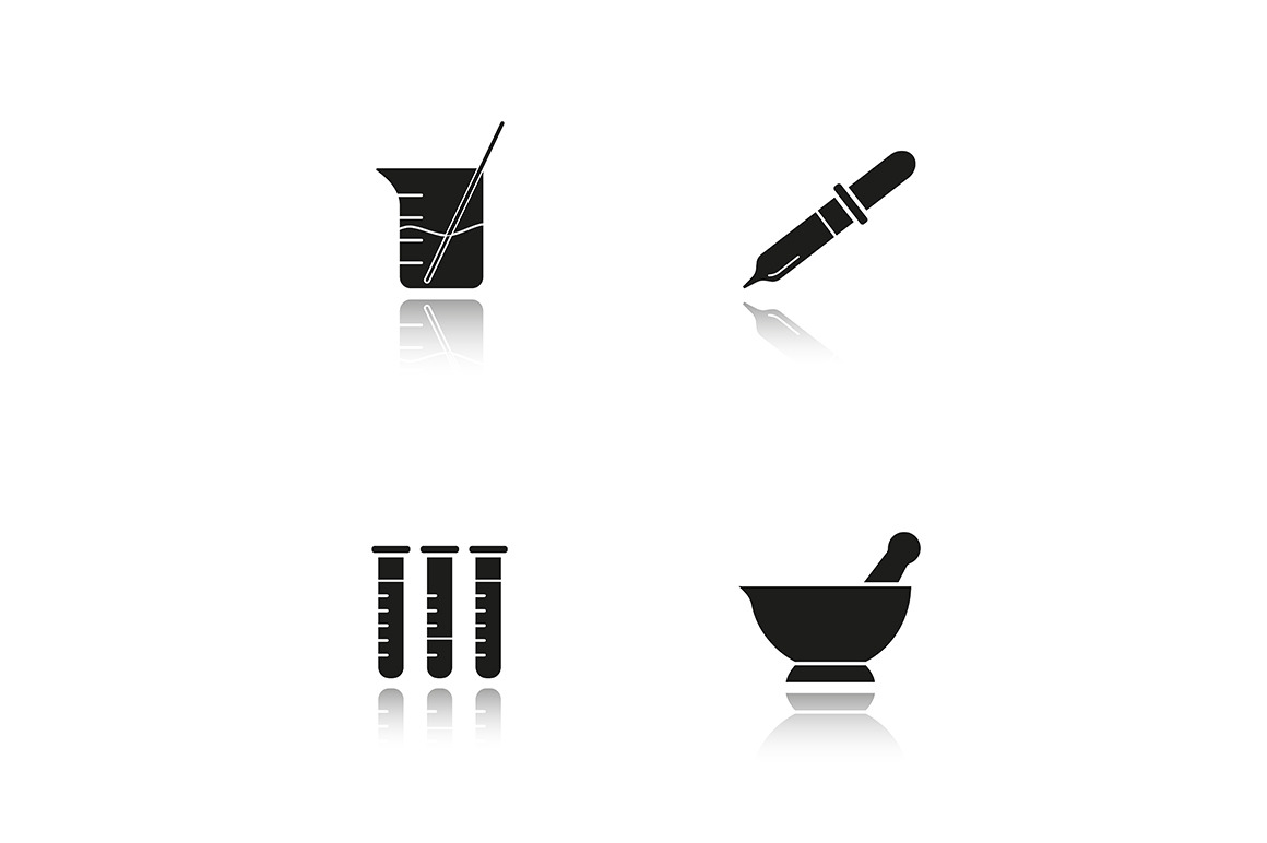 Chemical laboratory. 4 icons. Vector, an Icon by IMG Visuals