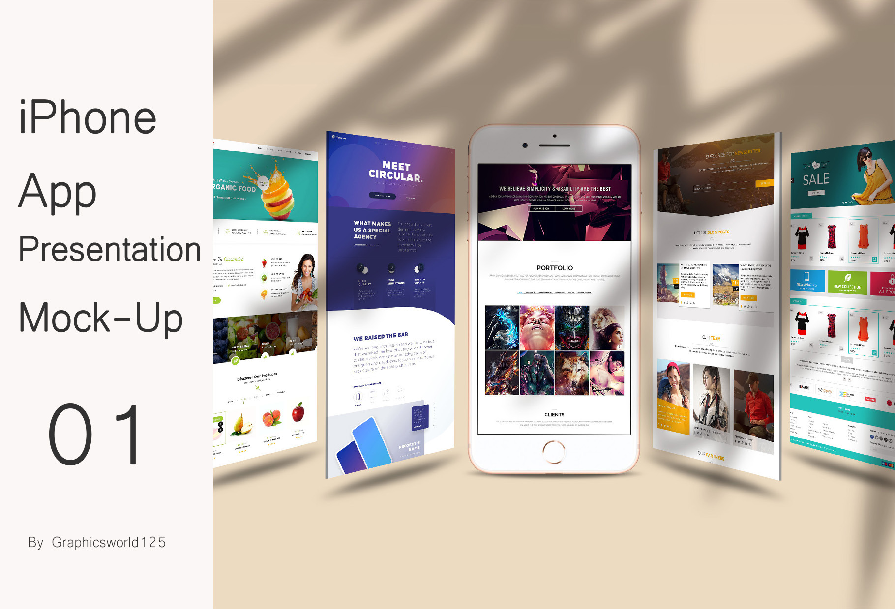 iPhone App Presentation Mock-Up 01, an iPhone Mockup by Graphicsworld125