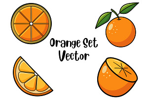 Orange Set Vector #2, a Food Illustration by Awieee1