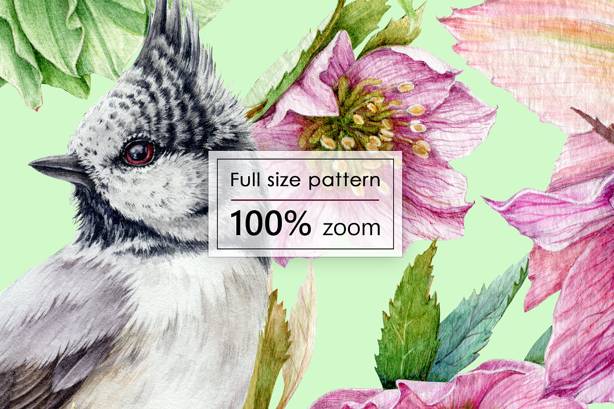 Hellebore Floral Seamless Pattern, a Decorative Illustration by AnitaPol (Photo 9 of 12)