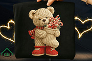 Knitted Christmas Teddy Bear Png, an Illustration by Craft Nest (Thumbnail 4 of 6)