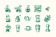 Coffee & Barista Illustration Set, a Food Illustration by ™Creasi (Thumbnail 6 of 6)