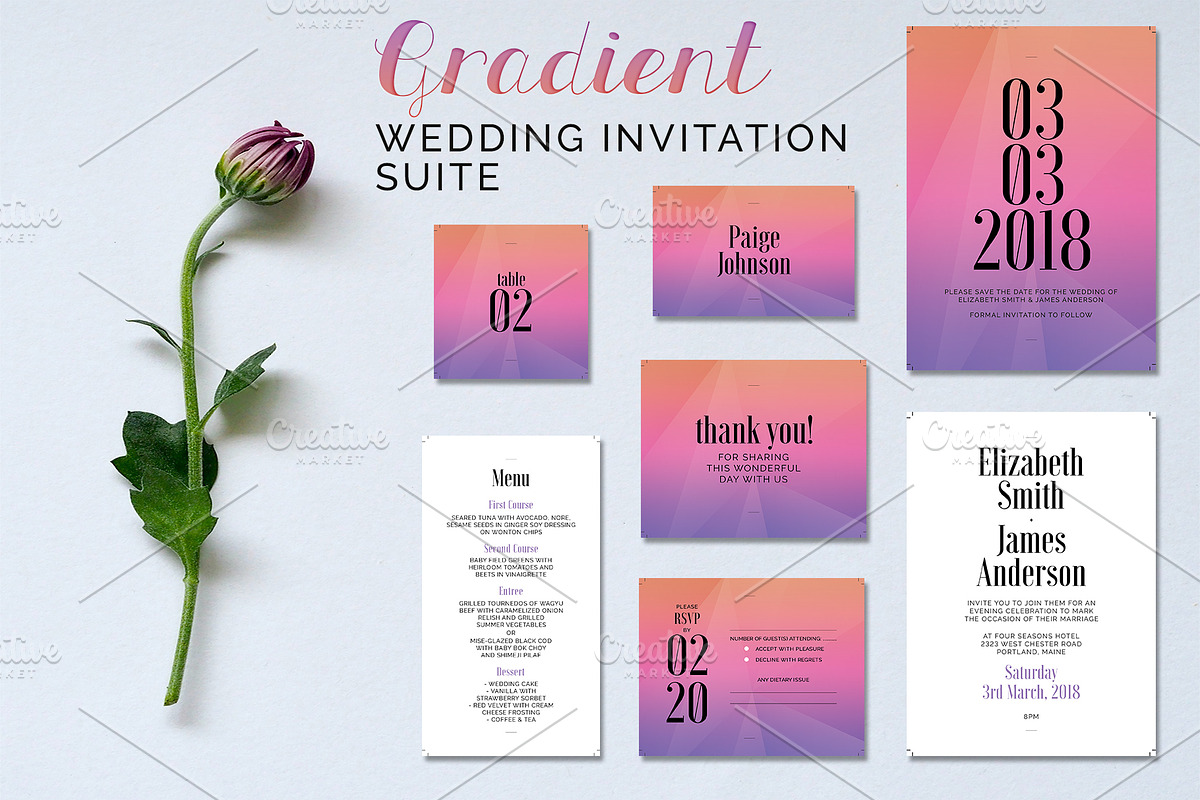 Gradient Wedding Suite, an Invitation Template by Cyrah's Collection (Photo 1 of 4)