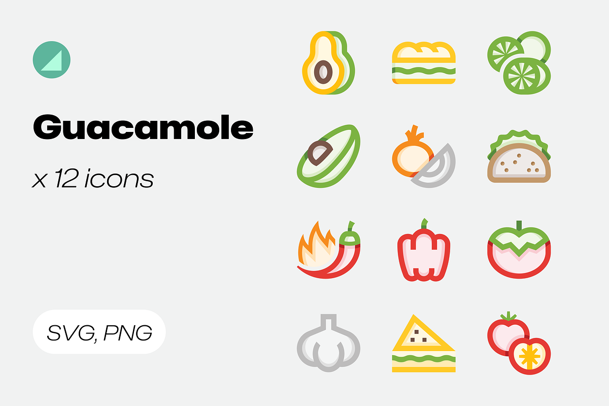Basicons / Food / Guacamole Icons, a Duotone Icon by Danil Polshin