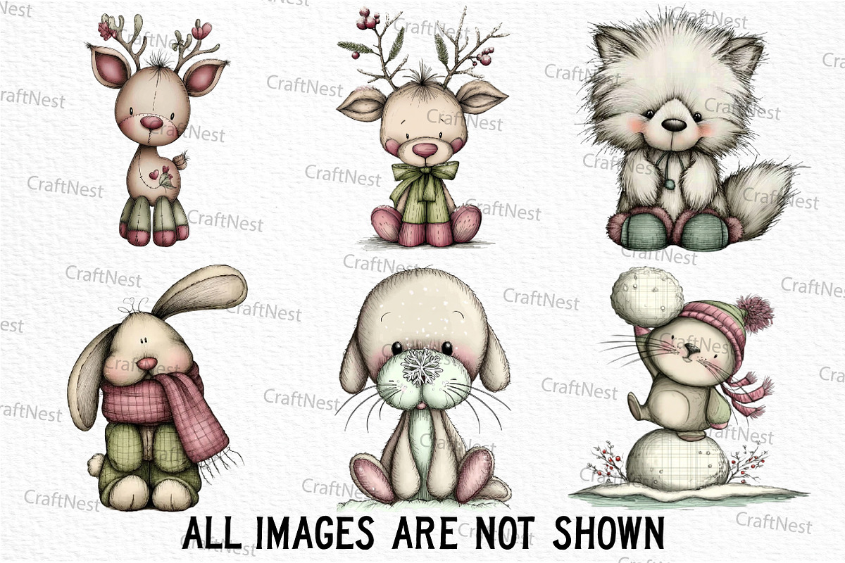 Whimsical Winter Animals Clipart, an Illustration by Craft Nest (Photo 5 of 6)