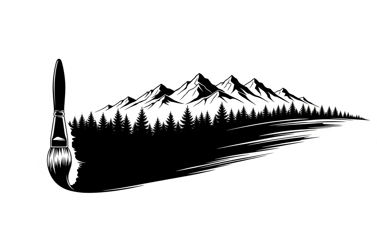 Nature Landscape Paintbrush Design B, an Illustration by Designs_River (Photo 30 of 31)